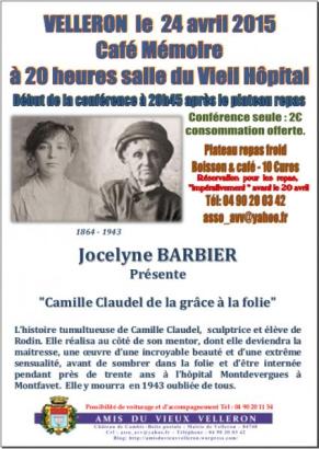 Affiche Café mémoire Camille Claudel